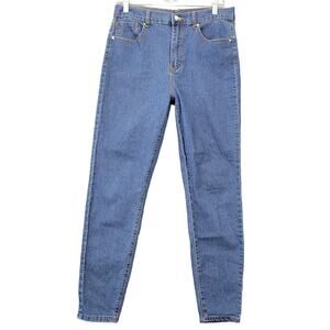 Forever 21 Blue Skinny Jeans Stretch High Rise Casual Denim Women's Size 28 Zip